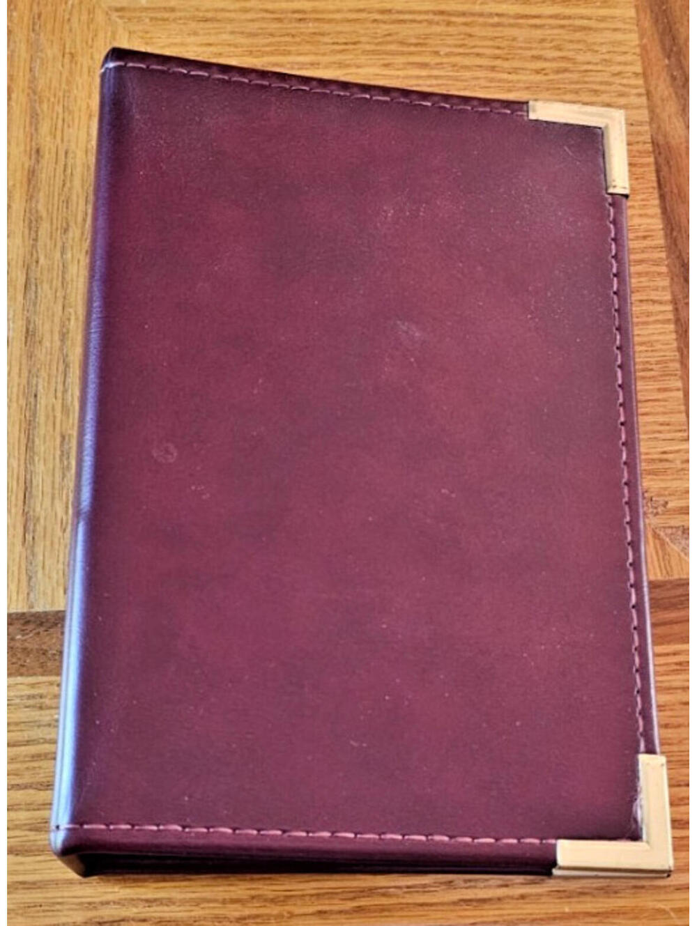 Stafford Leather Business Portfolio Ring Binder Organizer Brass Corners 5x8 Vtg